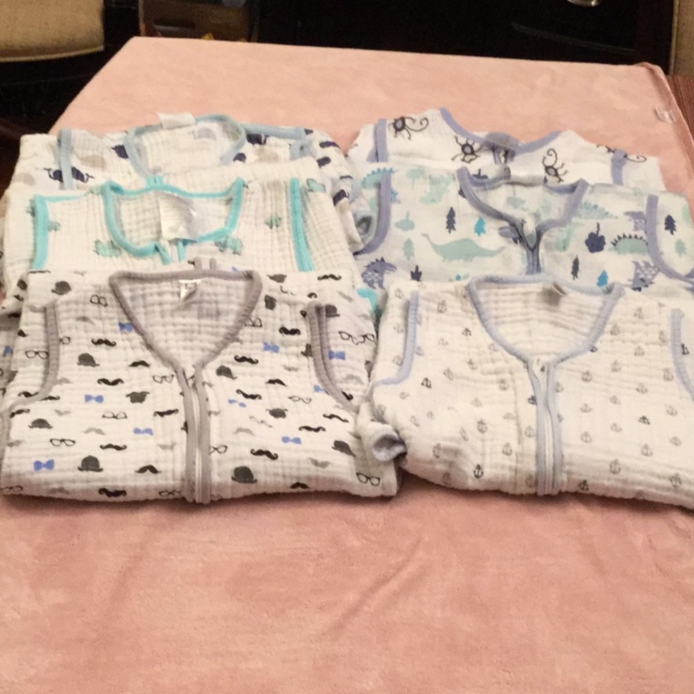 Lot of 6 Aden + Anais and Hudson Baby Sleepsacks